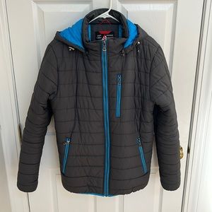 Puffer Jacket Spire Outerwear Charcoal/Blue